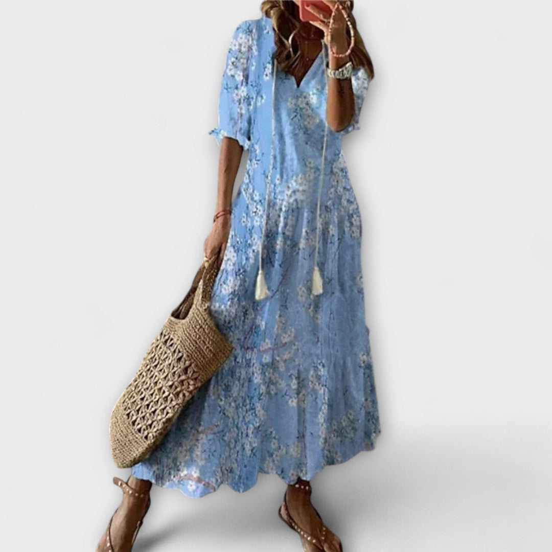 Irene | Damen Bohemian Sommerkleid mit Fließender Silhouette
