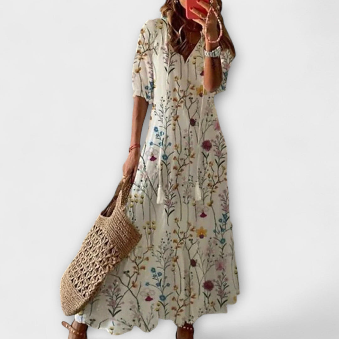 Irene | Damen Bohemian Sommerkleid mit Fließender Silhouette