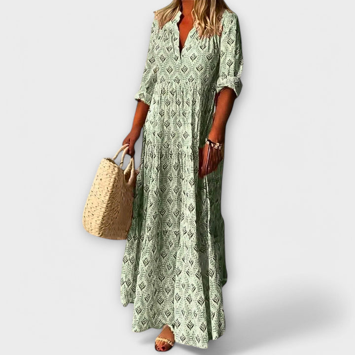 Simone | Stilvolles und Bequemes Frühlings Maxikleid