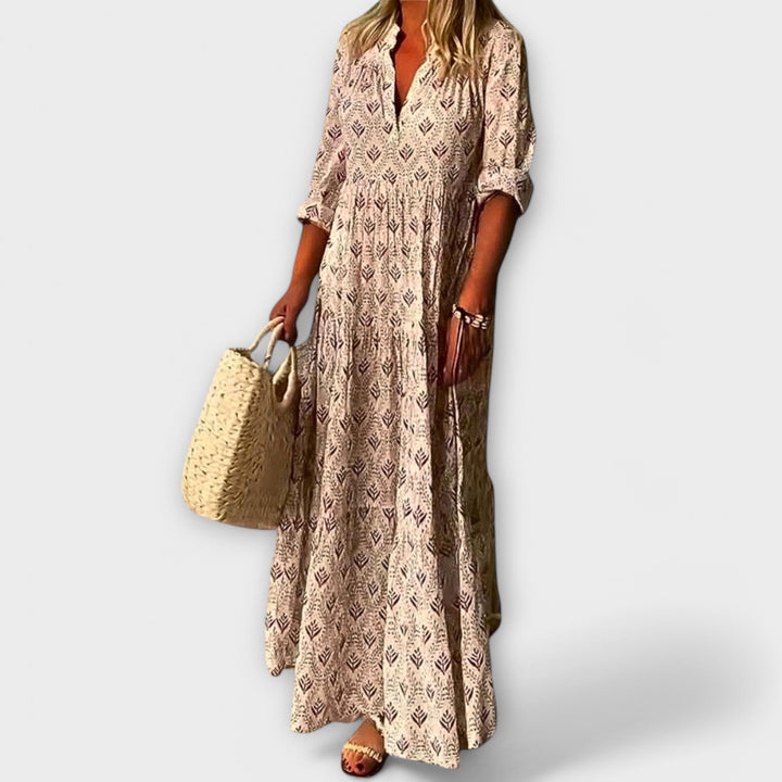 Simone | Stilvolles und Bequemes Frühlings Maxikleid