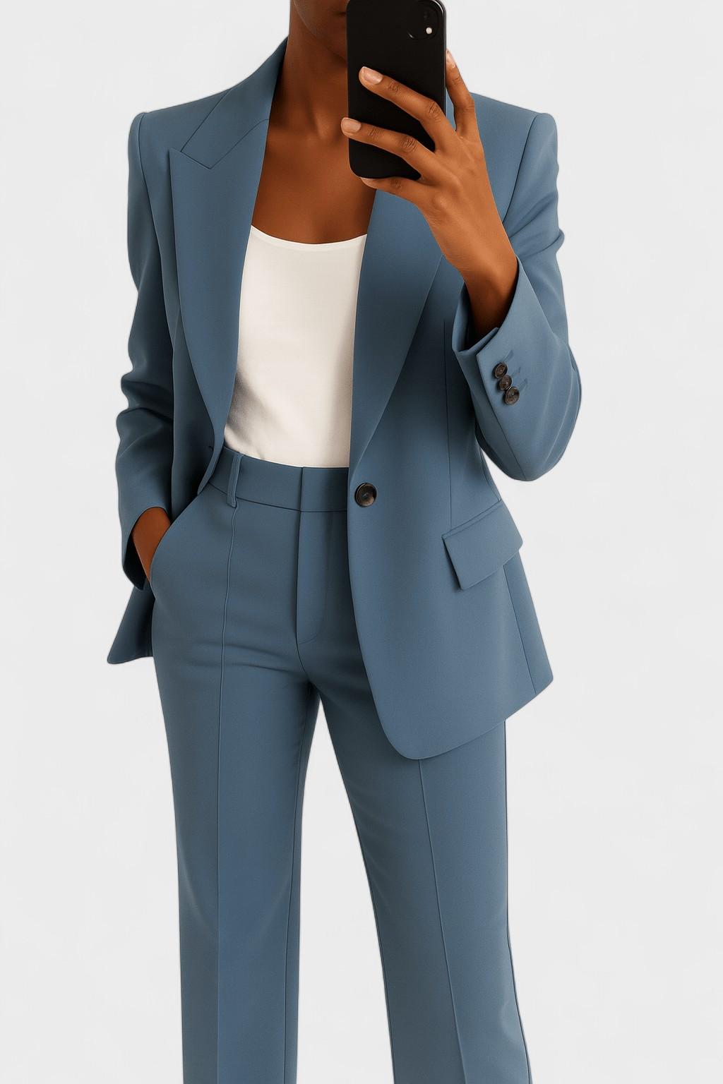 Clara | Blaues Blazer-Set