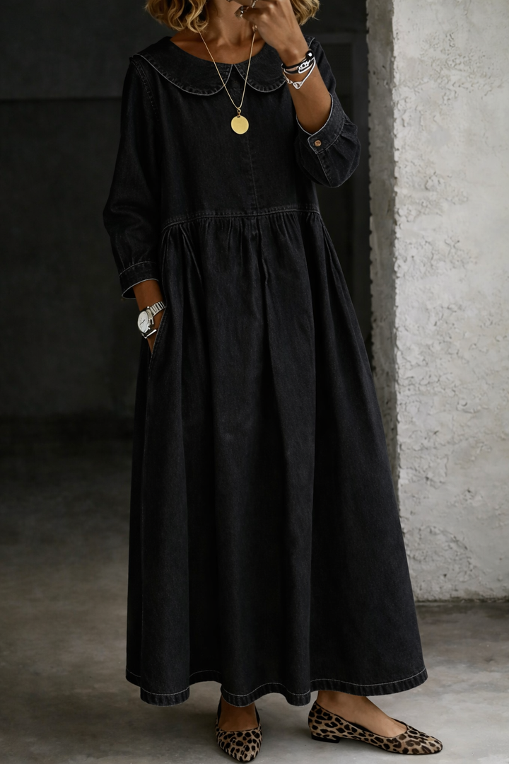 Lieselotte - Denim-Kleid mit Peter-Pan-Kragen