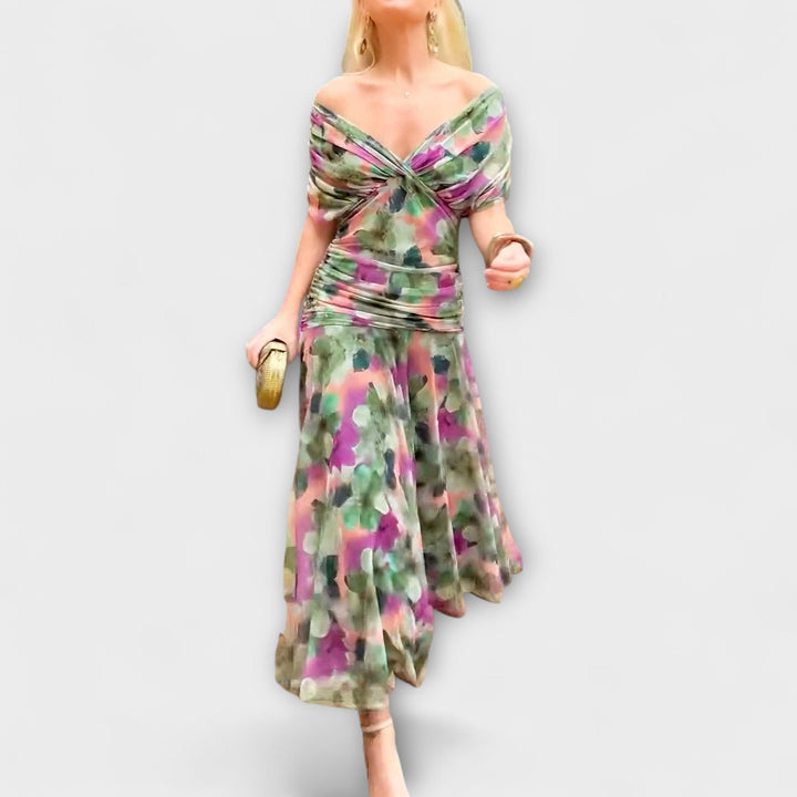 Lucia | Schickes V-Ausschnitt Maxikleid