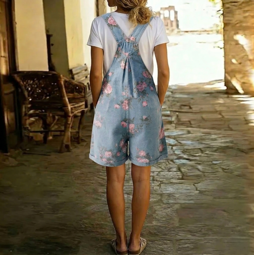 Marlene - Denim Blumenoverall