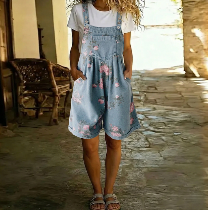 Marlene - Denim Blumenoverall
