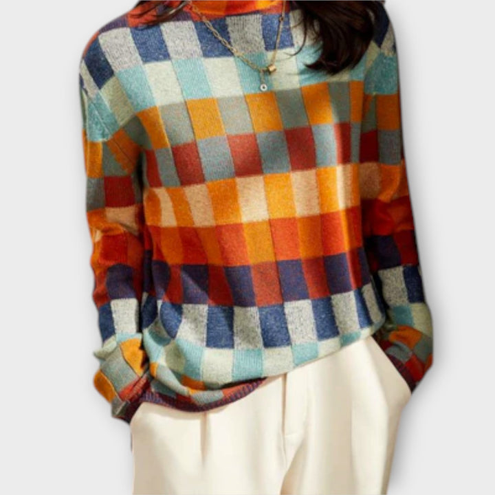Britta | Patchwork Rollkragenpullover