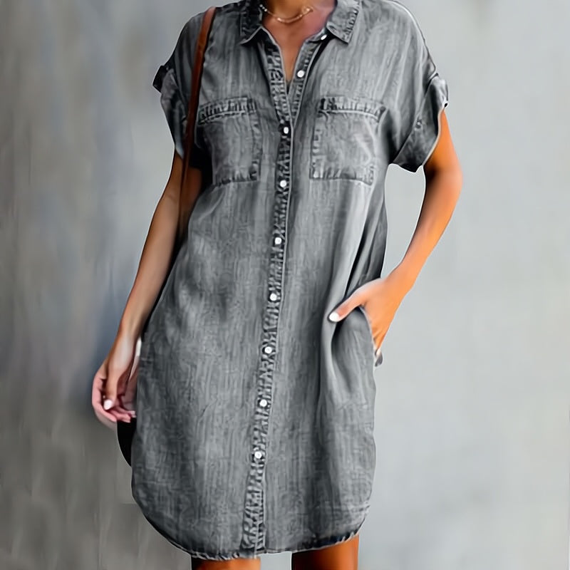 Paula - Hemdblusenkleid mit Knöpfen