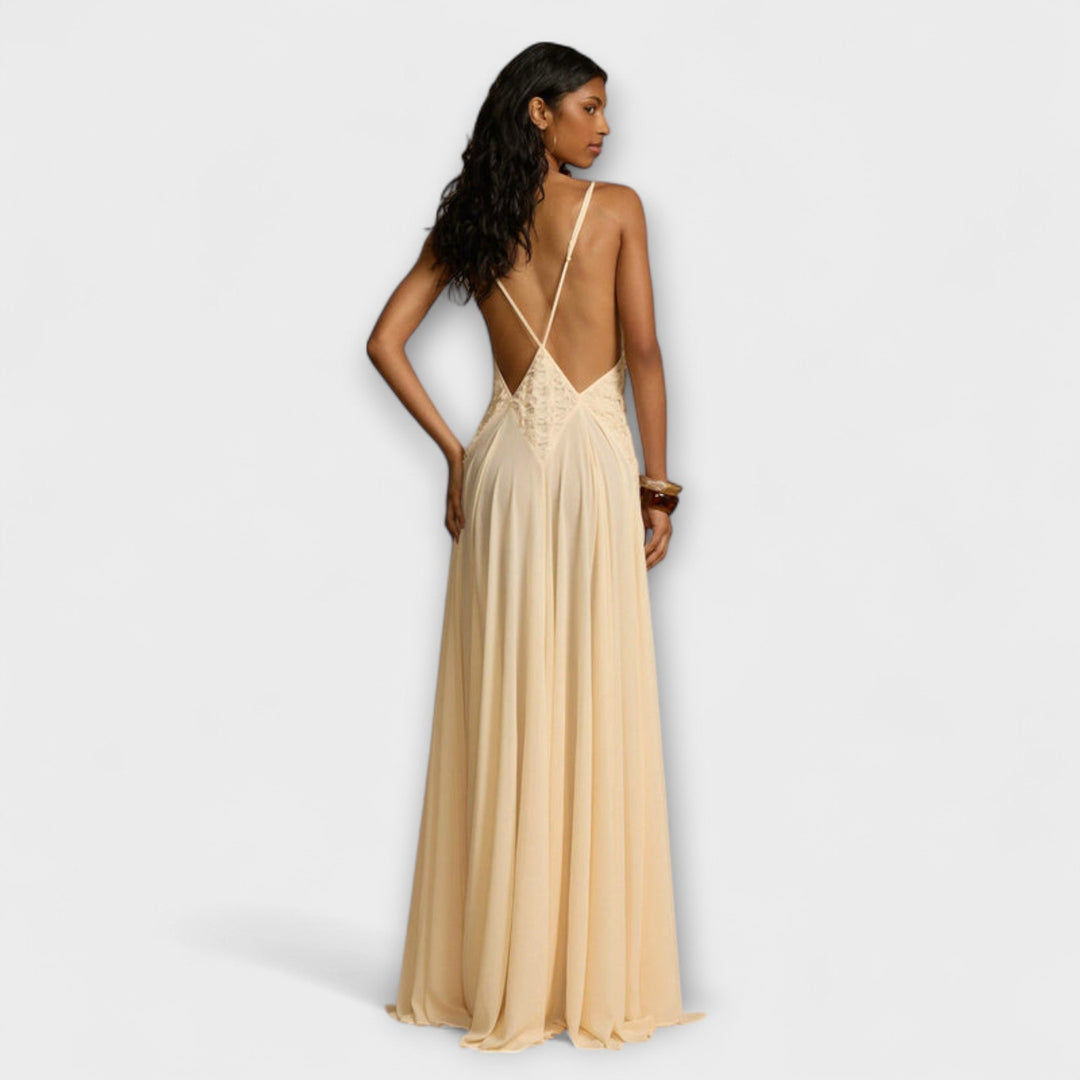 Marion | Maxikleid mit tiefem V-Ausschnitt