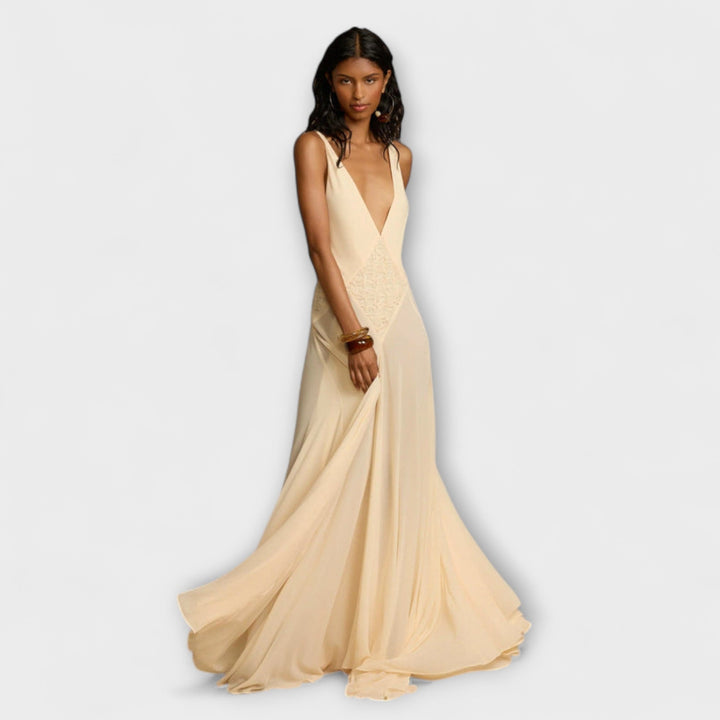 Marion | Maxikleid mit tiefem V-Ausschnitt