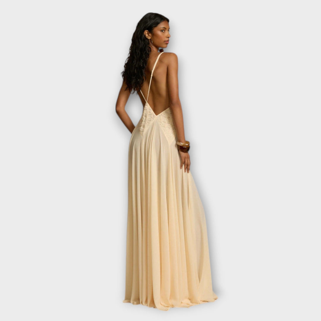 Marion | Maxikleid mit tiefem V-Ausschnitt