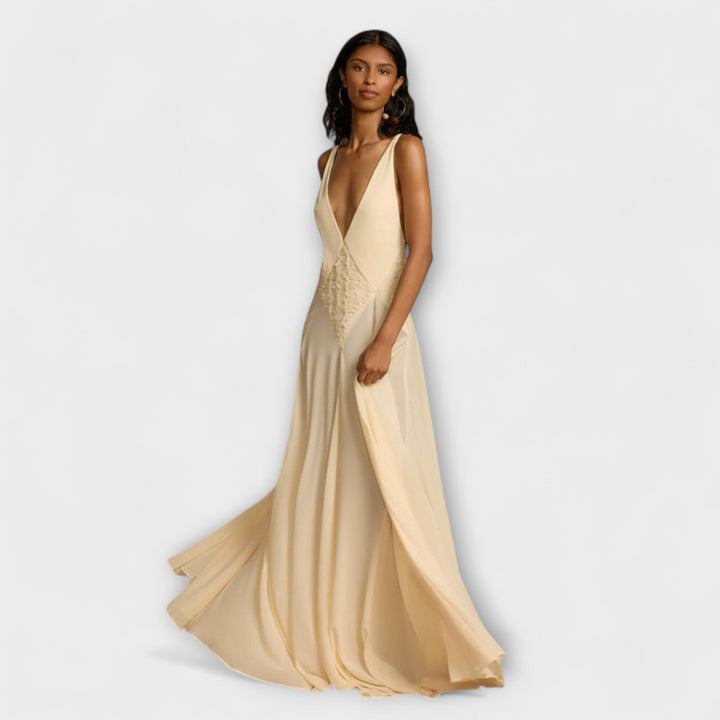 Marion | Maxikleid mit tiefem V-Ausschnitt