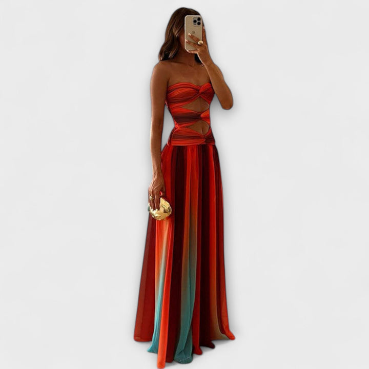 Maren | Trägerloses Maxikleid
