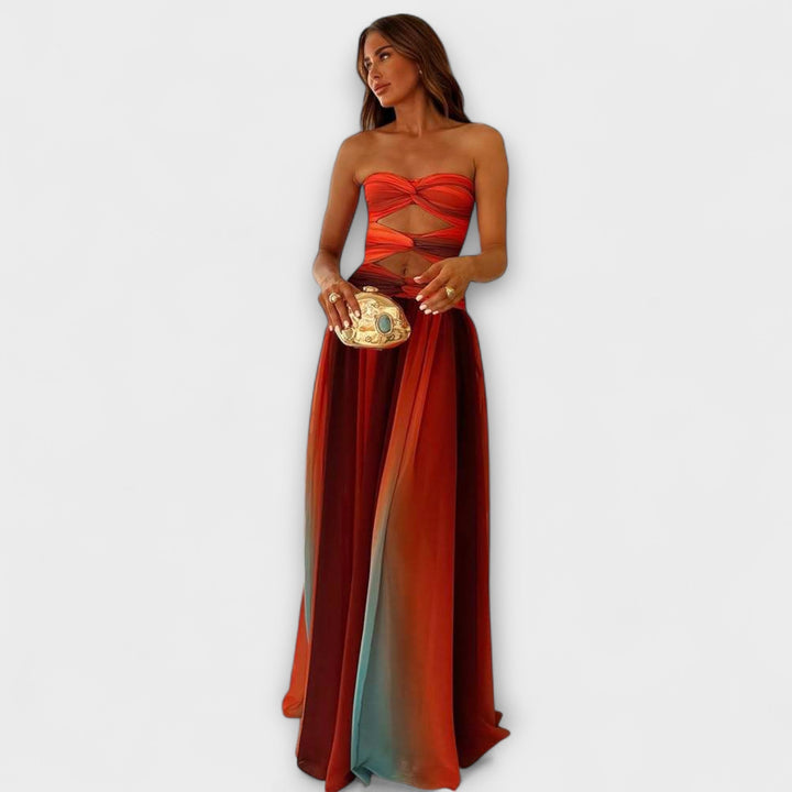 Maren | Trägerloses Maxikleid