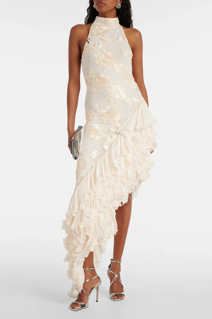Svenja | Maxikleid mit floralen Applikationen