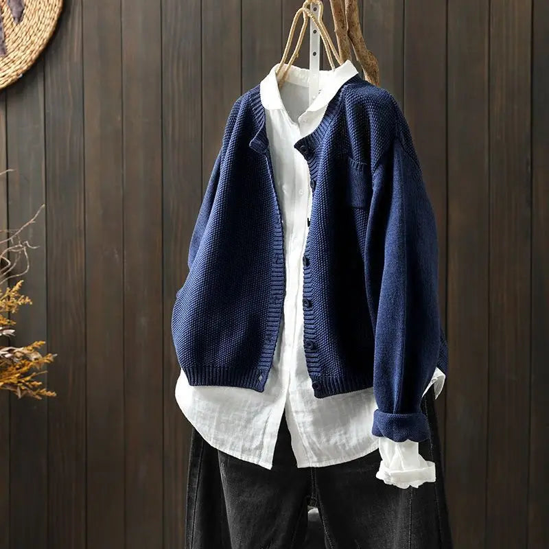 Marlene – Leinenstrickjacke