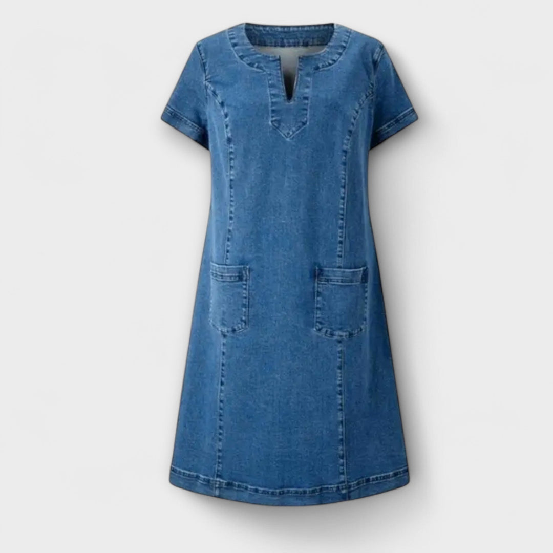 Mina | Weiches Jeans Kleid