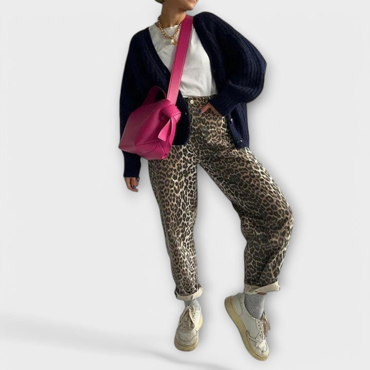 Maya | Vintage-Jeans mit Leopardenmuster