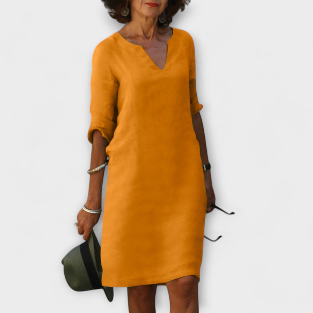 Waltraud | Stilvolles Sommerkleid mit V-Ausschnitt