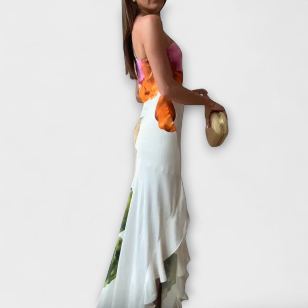 Nora | Elegantes Patchwork Maxikleid