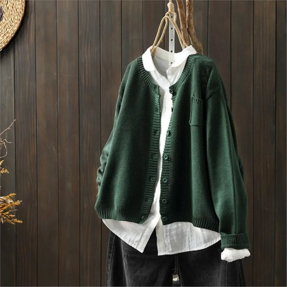 Marlene – Leinenstrickjacke