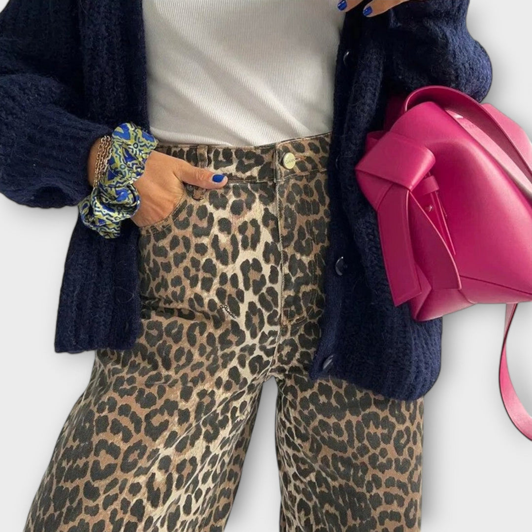 Maya | Vintage-Jeans mit Leopardenmuster