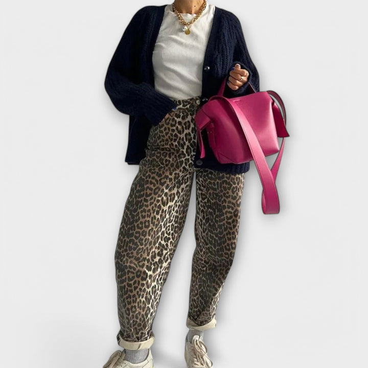 Maya | Vintage-Jeans mit Leopardenmuster