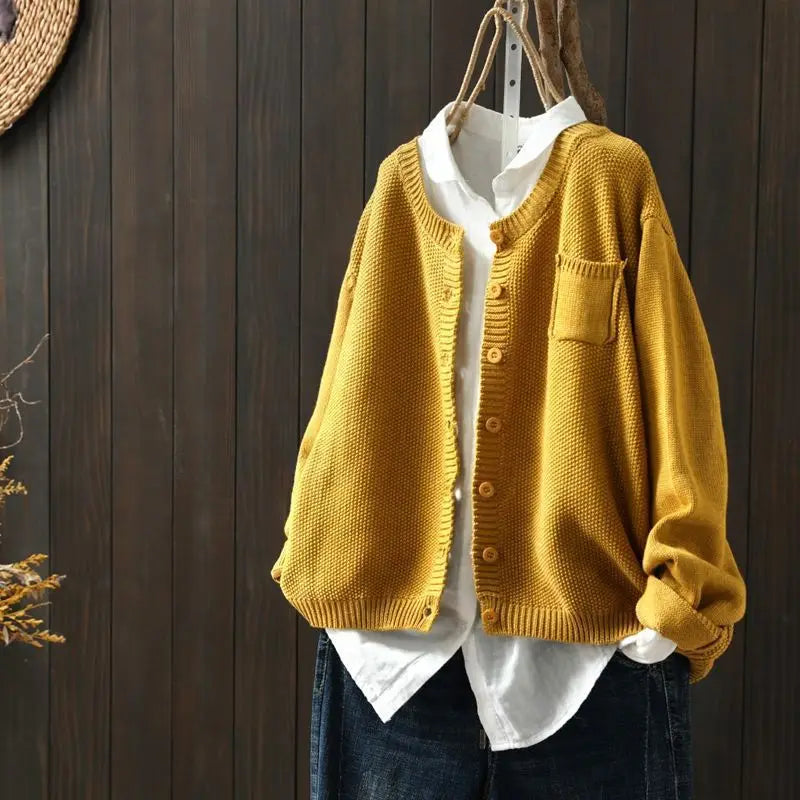 Marlene – Leinenstrickjacke