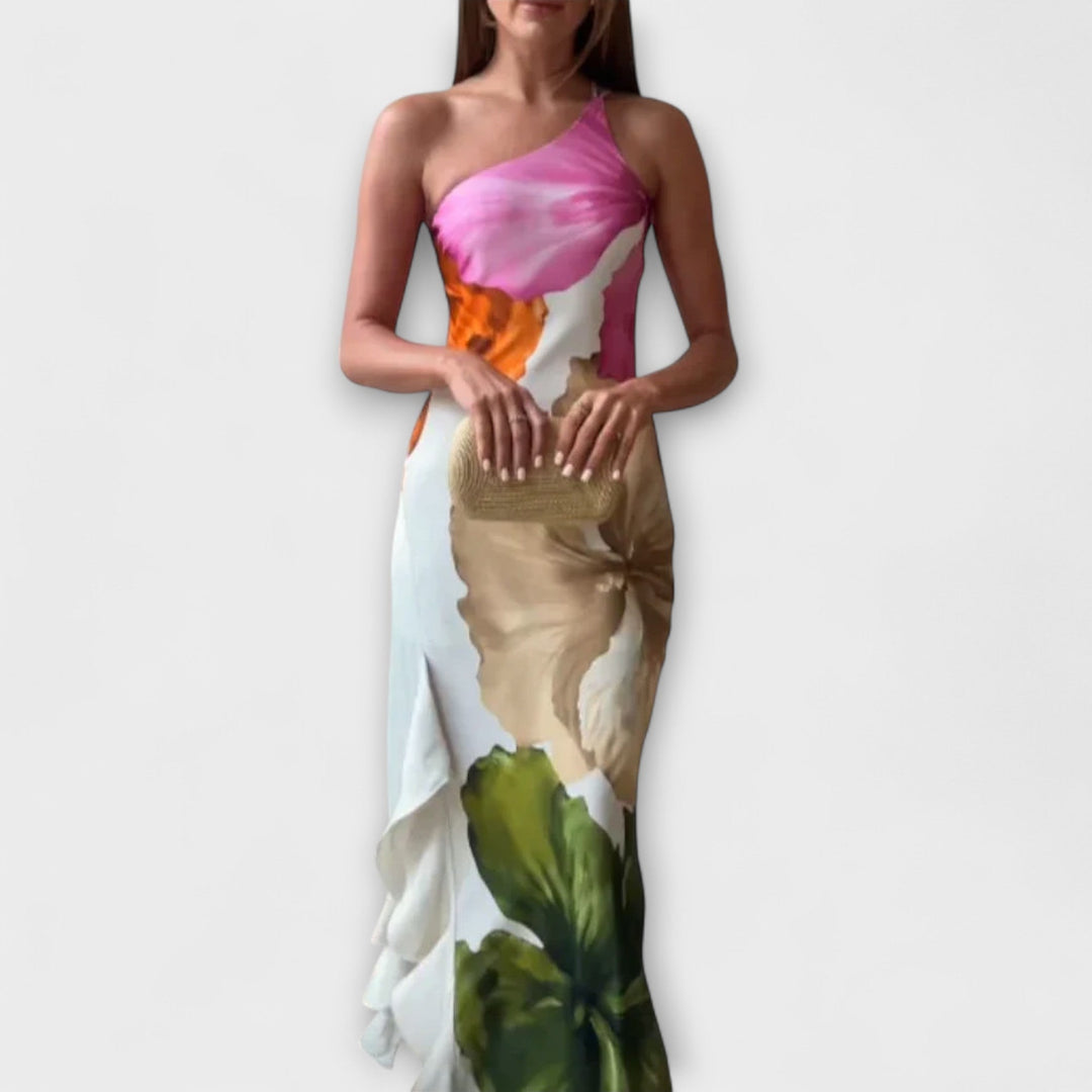 Nora | Elegantes Patchwork Maxikleid