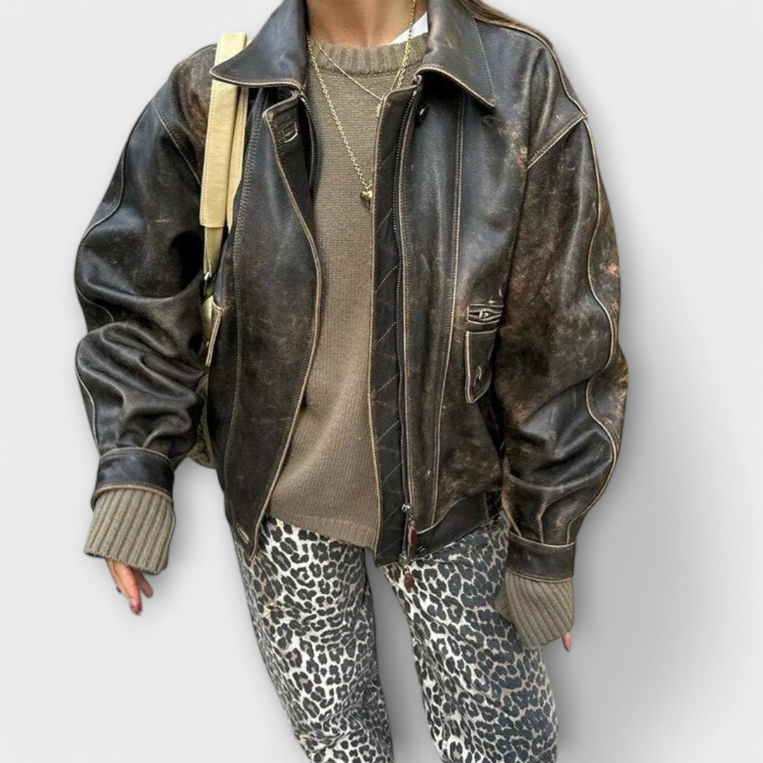 Maya | Vintage-Jeans mit Leopardenmuster