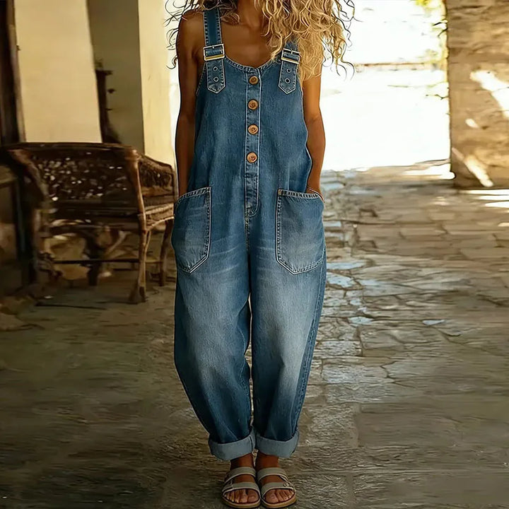 Rosemarie - Vintage-Kombination aus weichem Baumwollstoff mit Denim-Optik