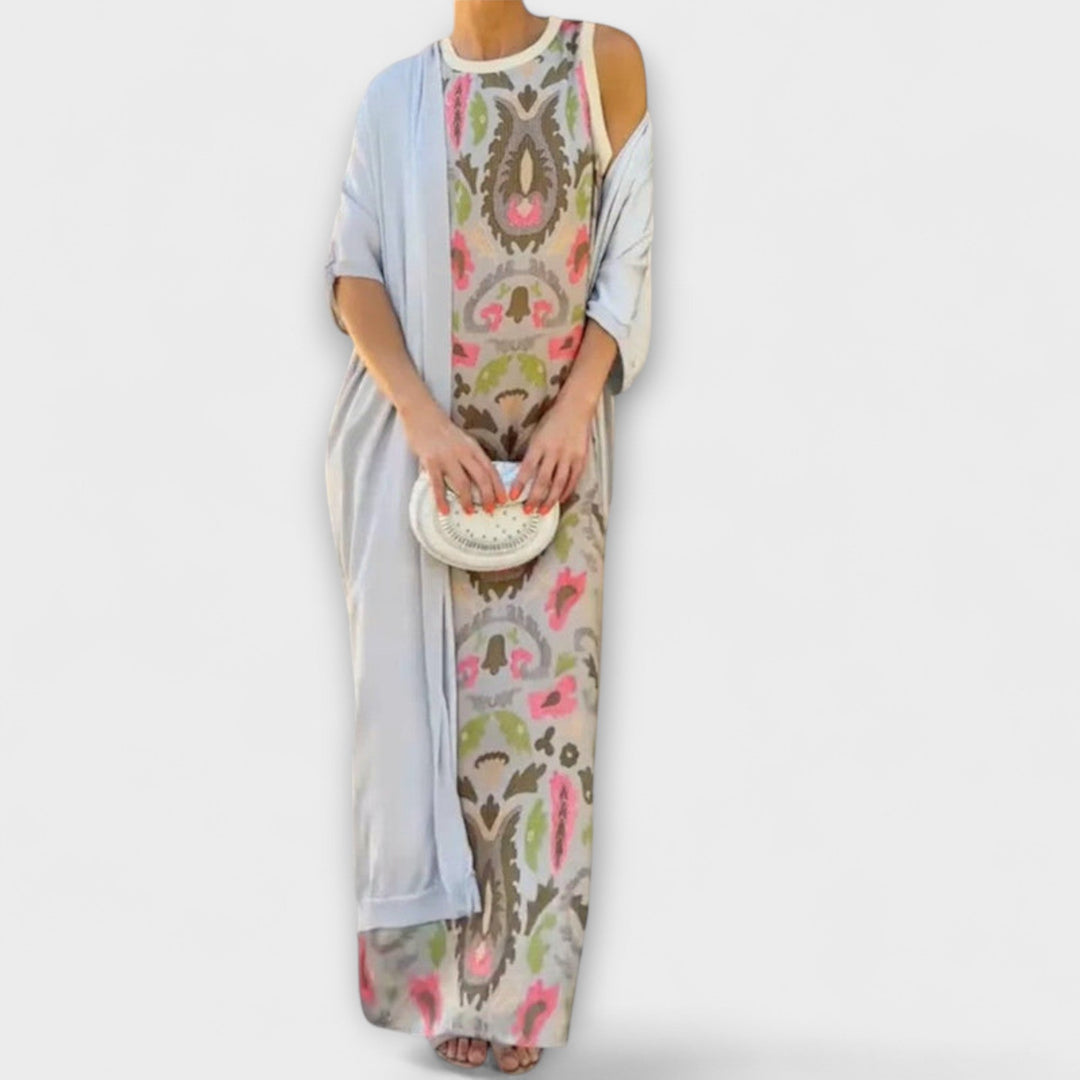 Lilly | Maxikleid mit passendem Strickjacke