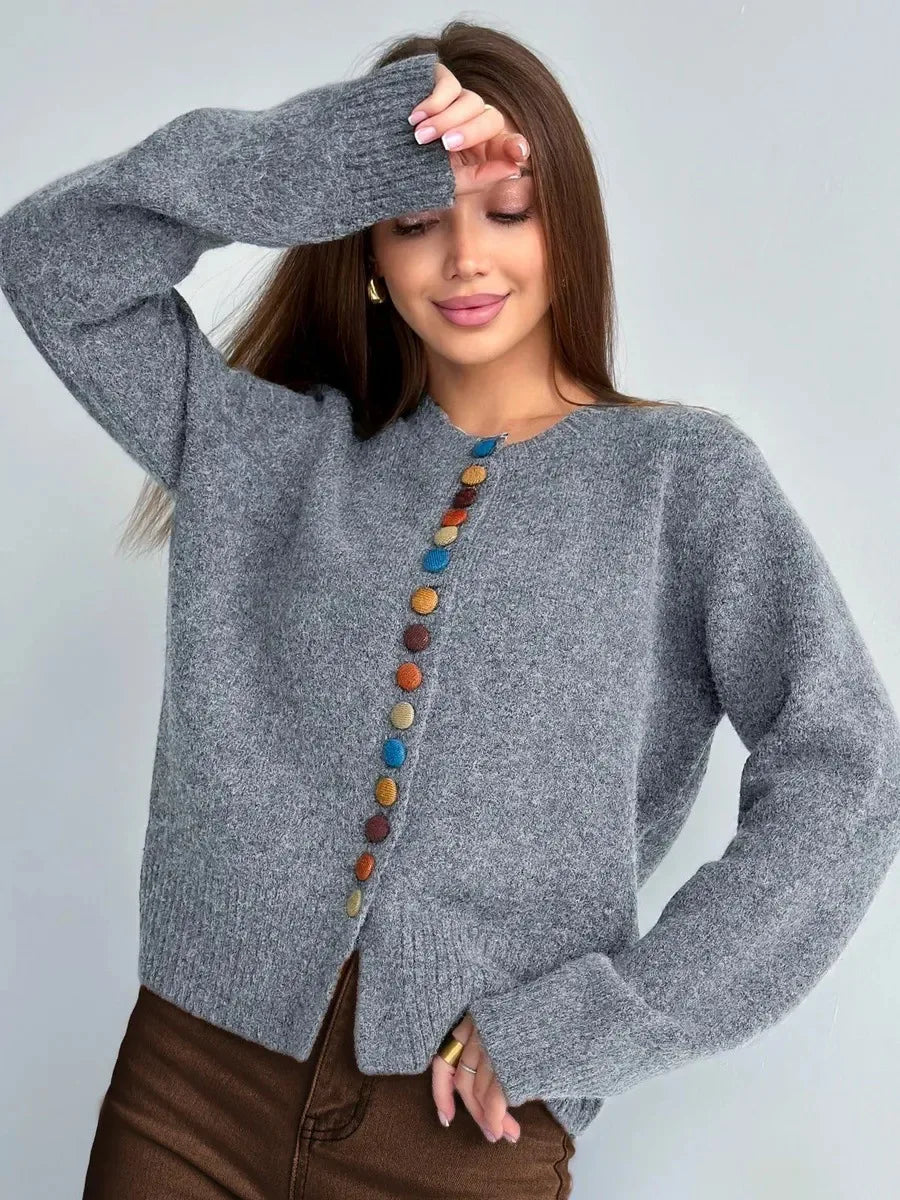 Nicole – Strickjacke mit Knopfdetails