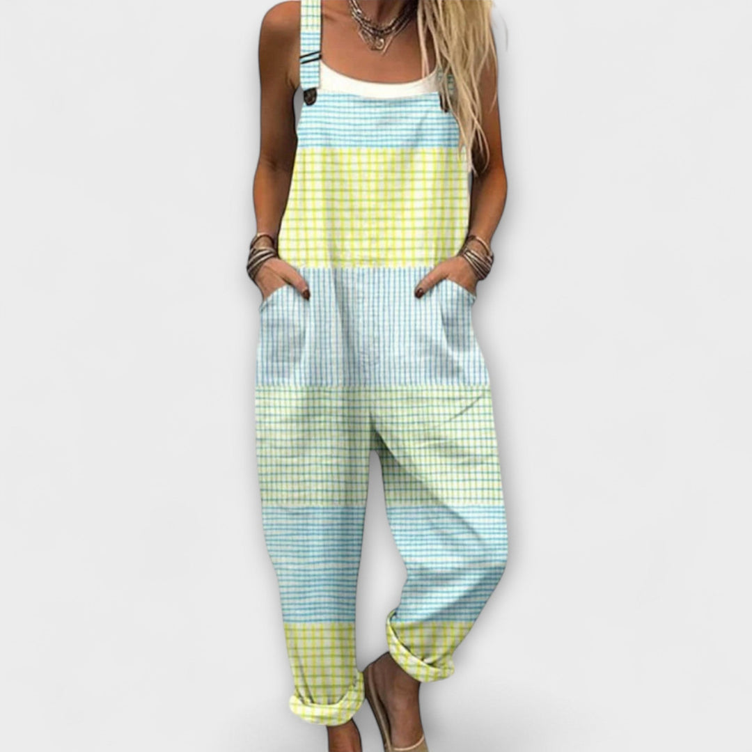 Pastel kariert Latzhose