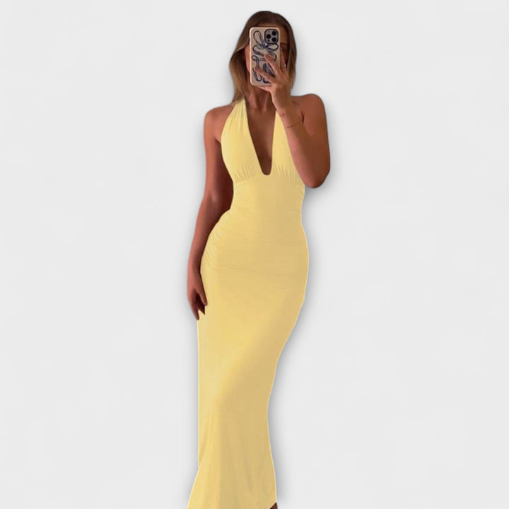 Bianca | Raffiniertes Rückenfreies Halterneck-Gala Kleid