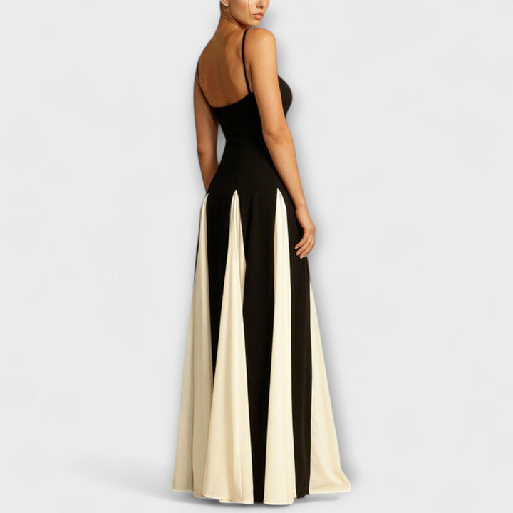 Annette | Klassische Eleganz A-Linie Maxikleid mit Tüllpaneelen
