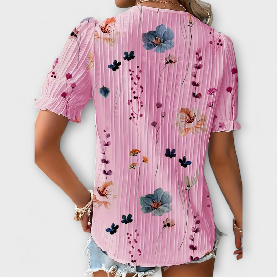 Louisa | Modische Bluse mit spitzem Ausschnitt