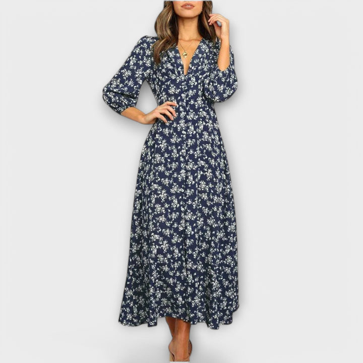 Linde | Blumenmuster Maxikleid für Damen