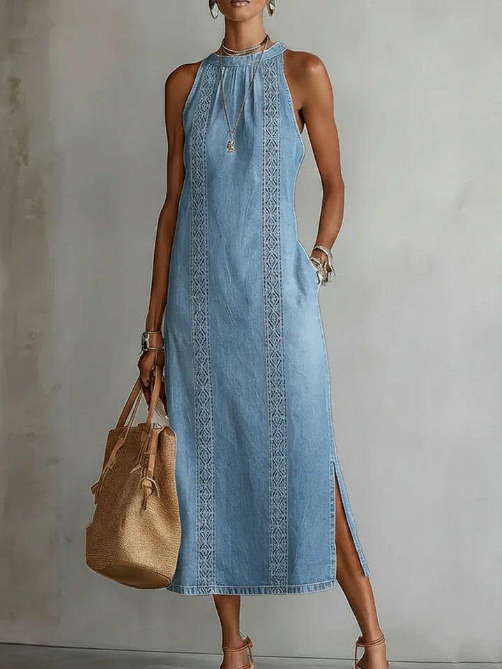 Stefanie - Denimkleid mit Retro-Spitze