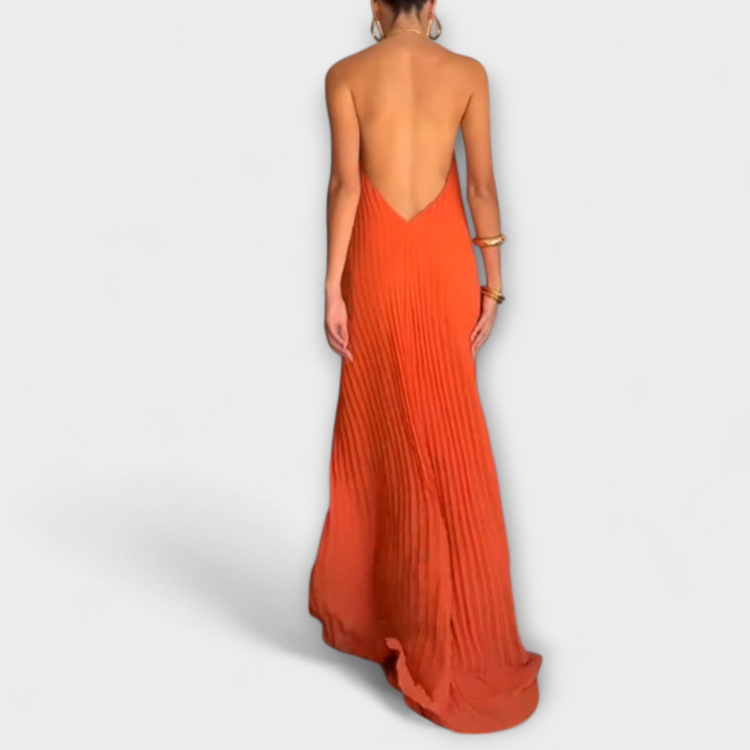 Leyla | Schickes Kleid mit Plissee-Ausschnitt