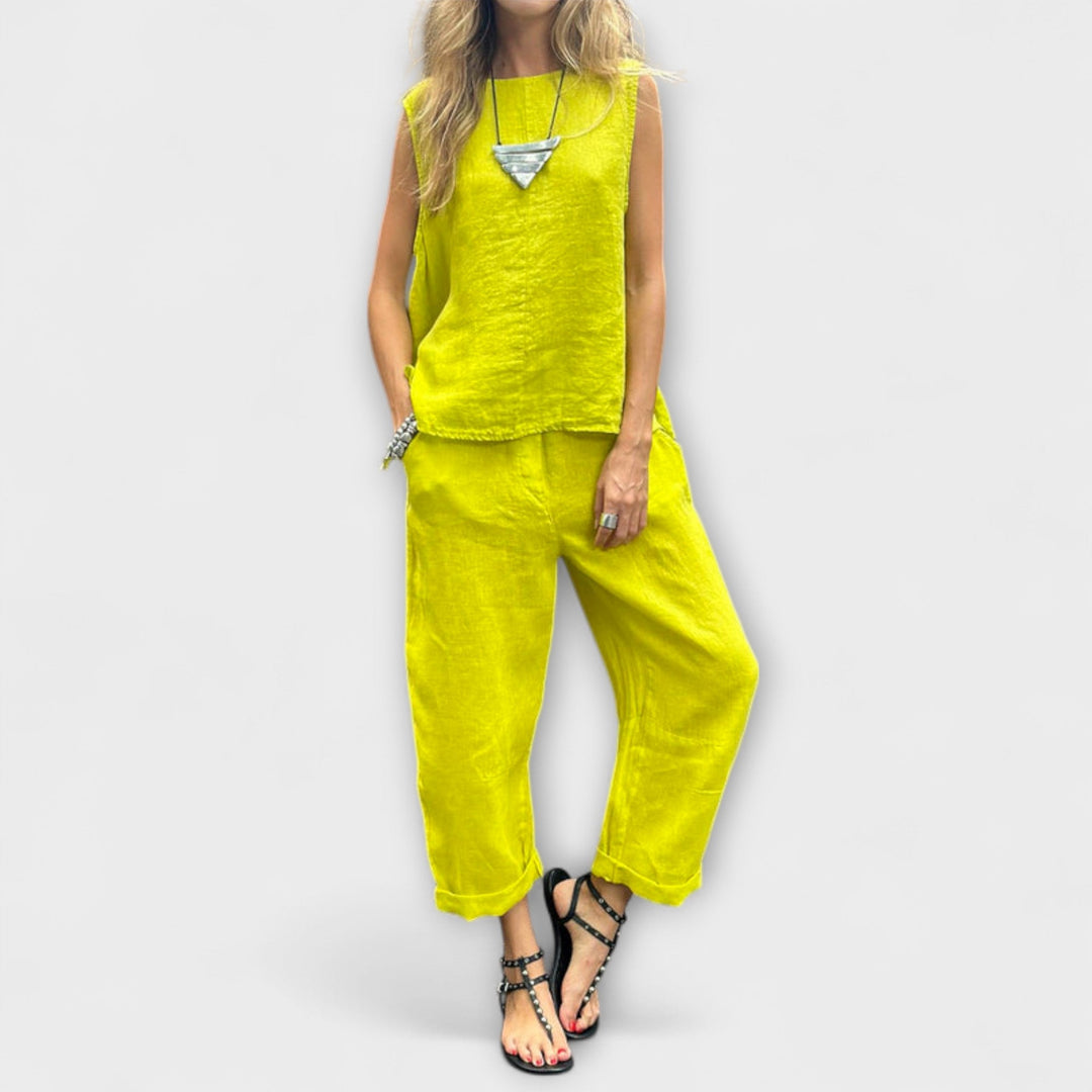 Kristina | EntspanntesBaumwolle-Leinen Outfit