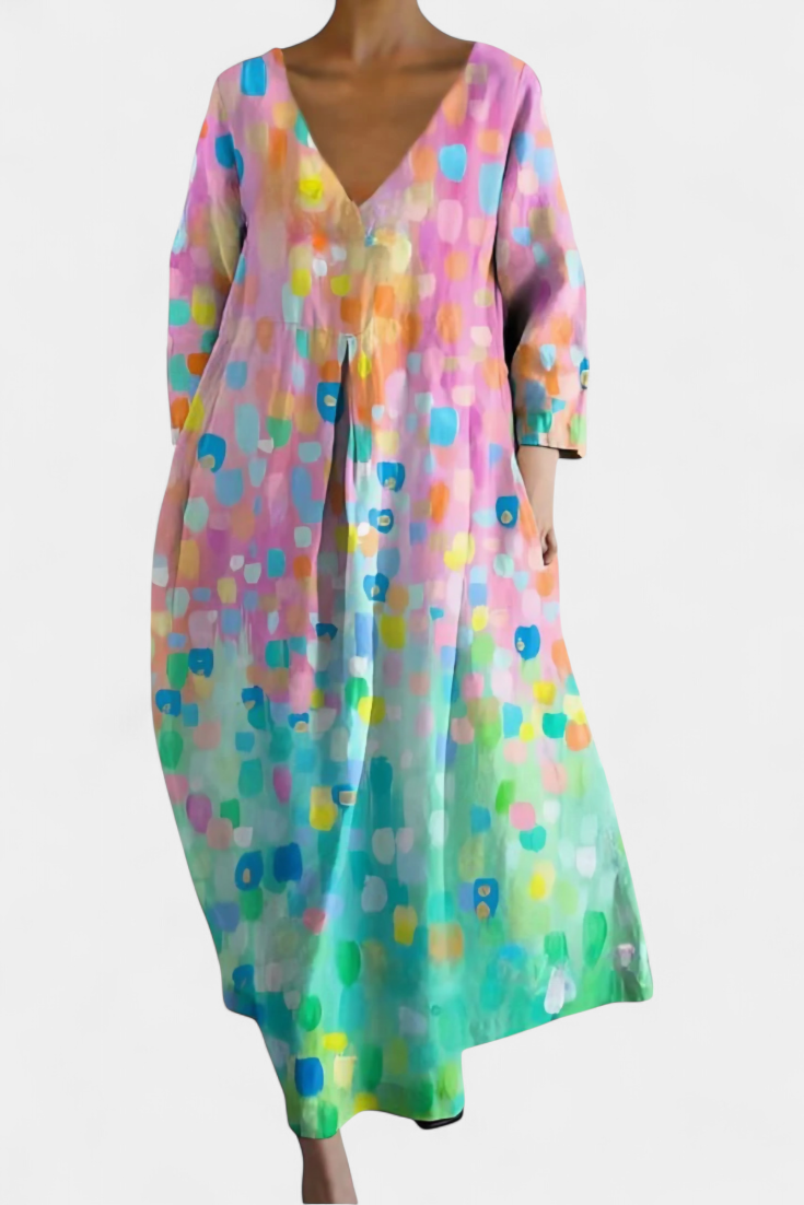Tina | Fließendes Kleid mit Muster