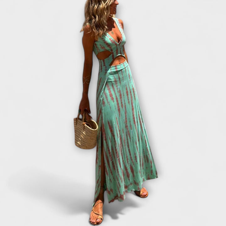 Martha | Eleanor Tie-Dye Cut-out Schlitz Stretchkleid