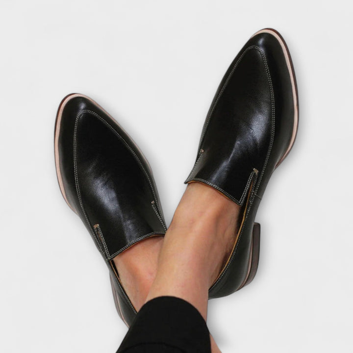 Kirsten | Schwarze Loafer mit spitzer Zehenpartie