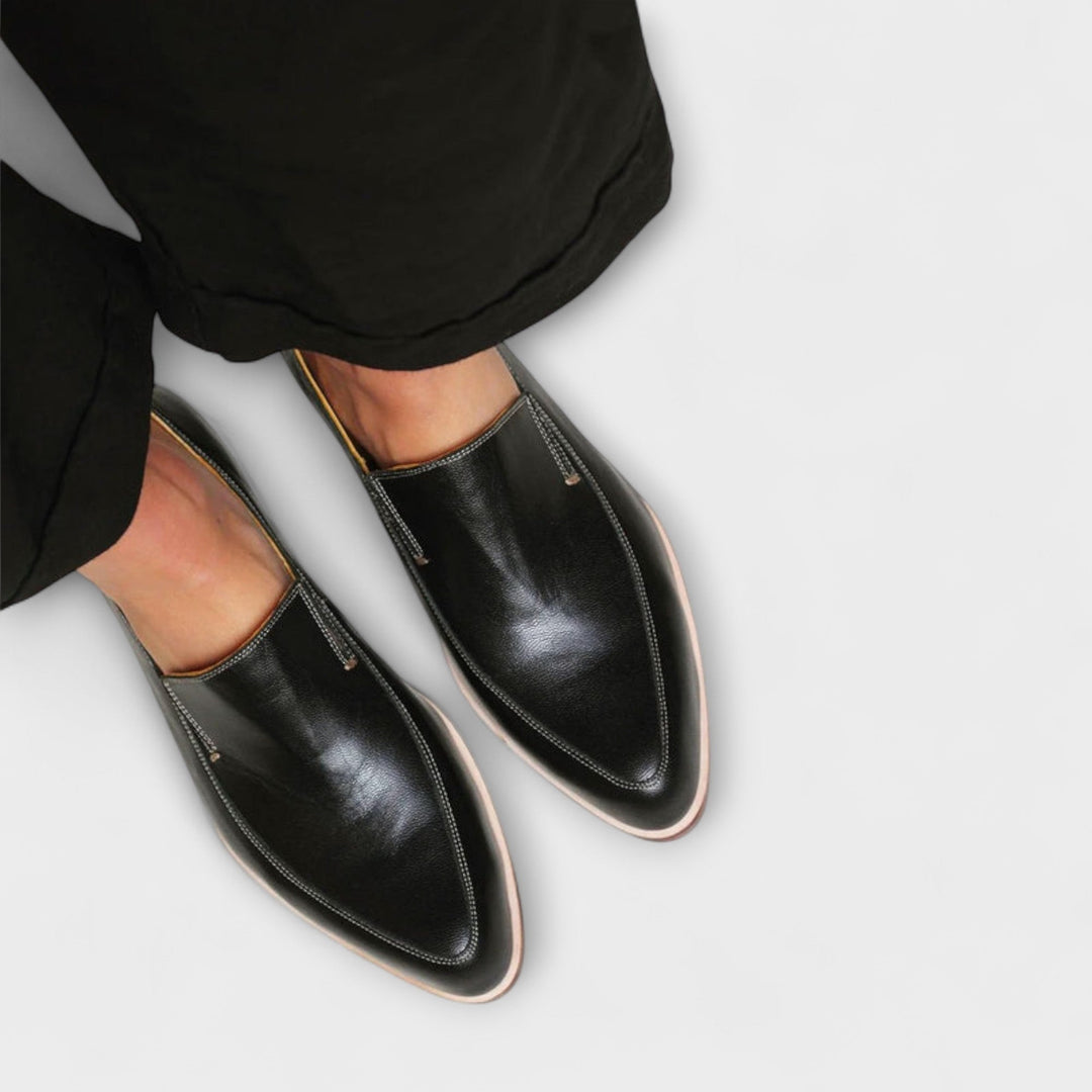 Kirsten | Schwarze Loafer mit spitzer Zehenpartie