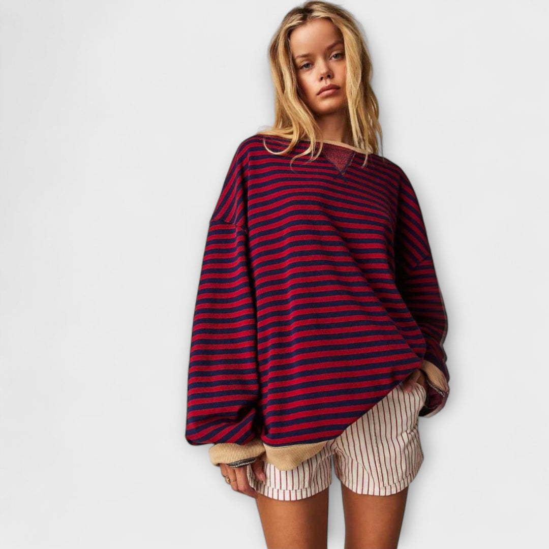 Natalie | Gestreifter Oversize-Pullover