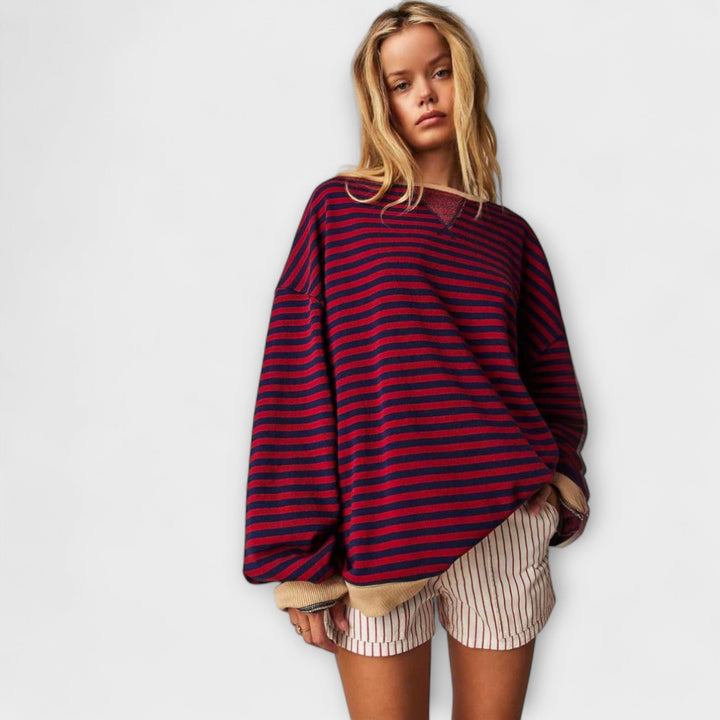 Natalie | Gestreifter Oversize-Pullover