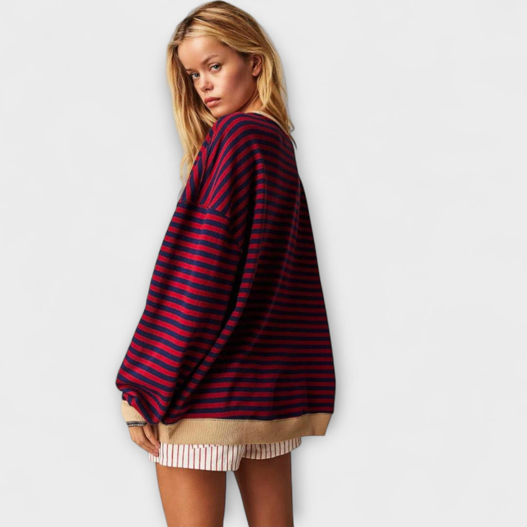 Natalie | Gestreifter Oversize-Pullover