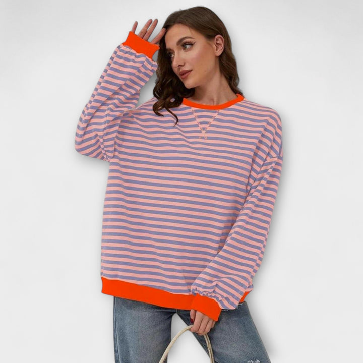 Natalie | Gestreifter Oversize-Pullover