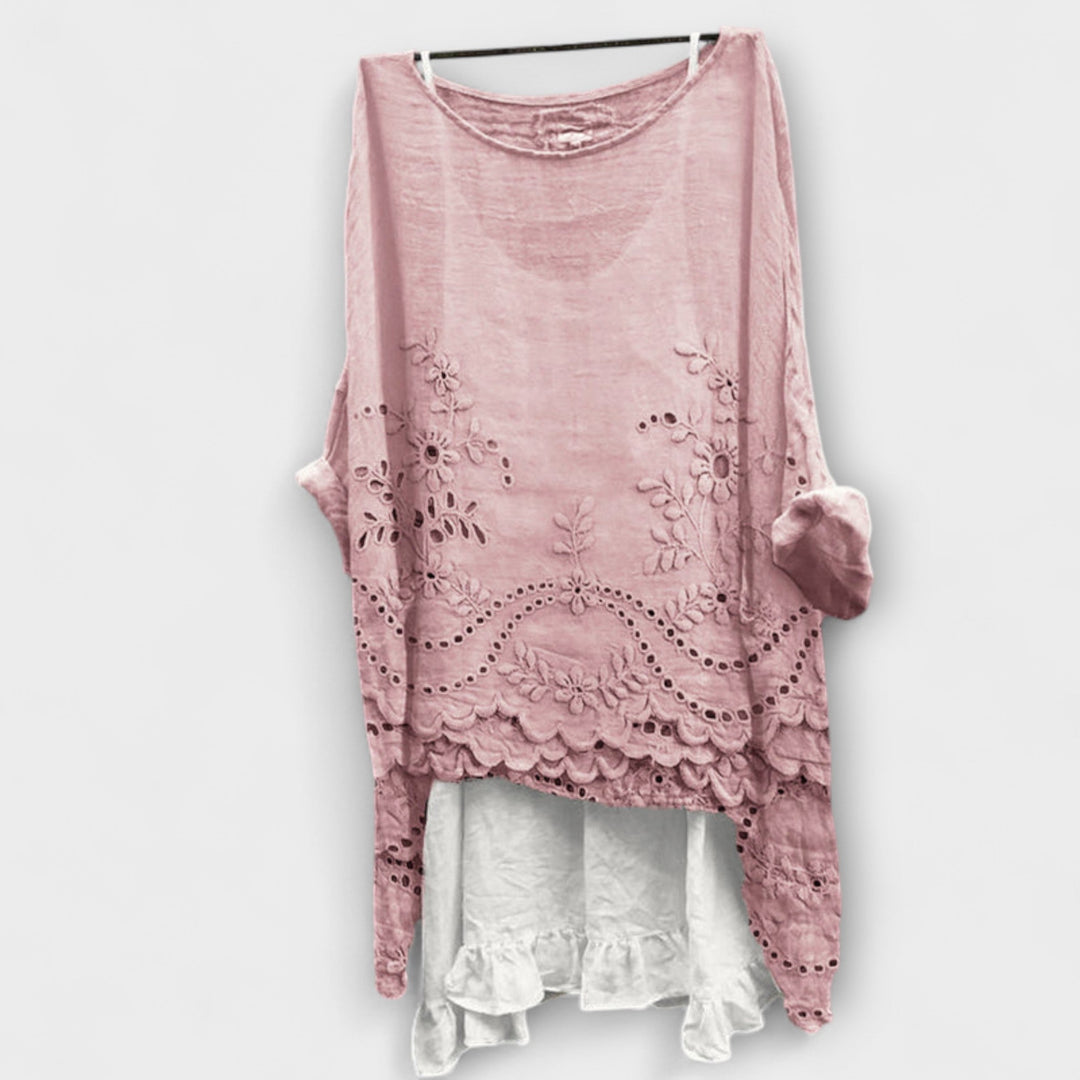 Caroline | Bluse mit zweilagigem Saum