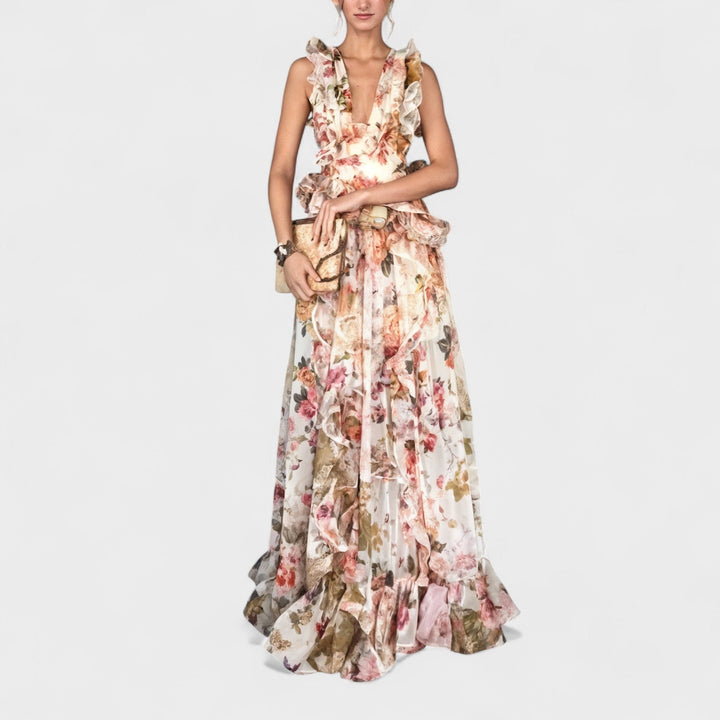 Florentine | Langes Kleid mit Rüschen